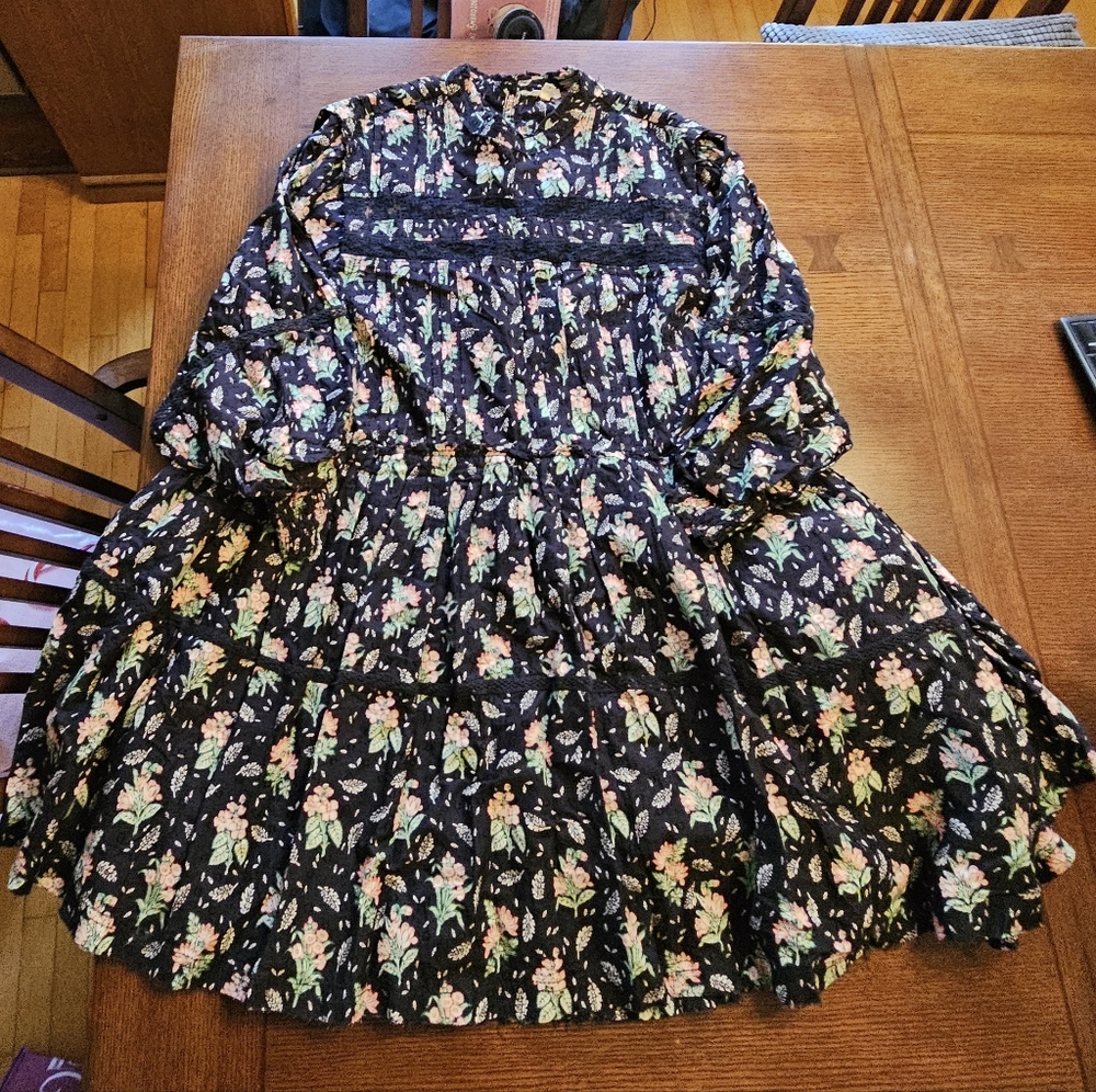 Pilcro Long-Sleeve Mock-Neck Swing Mini Dress Anthropologie 1X